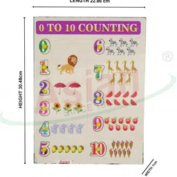 asian Asian- Zero to 10 wooden (0-10) counting with shapes-Multicolor image 3