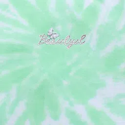 giniekids Cotton Knit Half Sleeves Tie Dye & Butterfly Applique Top - Green image 4