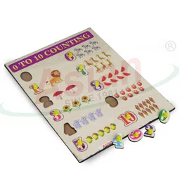 asian Asian- Zero to 10 wooden (0-10) counting with shapes-Multicolor image 4