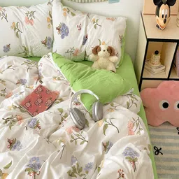 JC HOME Green Polycotton Double Extra Large Regular Bedding Set image 5