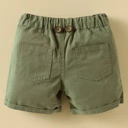 ToffyHouse Poplin Woven Half Sleeves Printed Shirt & Shorts With Bow & Suspender - White & Green image 5