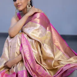 AMRUTKALA SAREES Embellished Woven Design Zari Banarasi Saree image 3