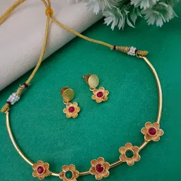 Sanjog Gold Plated Stones Studded Jewellery Set-picture-46