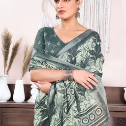 KALINI Men Floral Sequinned Saree-picture-10