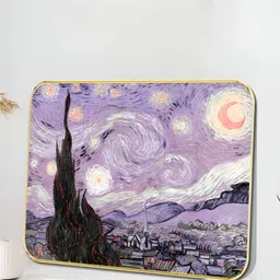 Livin'luxe Purple & Black Starry Night Printed Wall Art-picture-31