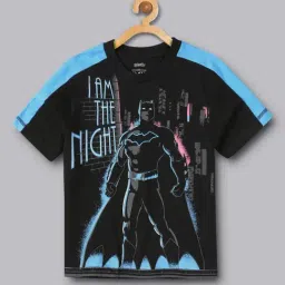 Kidsville Black & Blue Cotton Printed Batman T-Shirt-picture-39