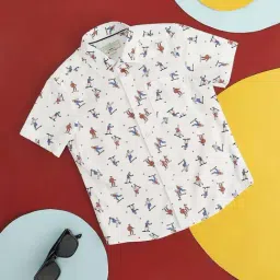 Pantaloons Junior White Cotton Printed Shirt-picture-41