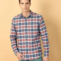 Wrangler Red Regular Fit Checks Shirt-picture-31