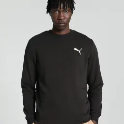 Puma Essentials Black Regular Fit Logo Print Sweatshirt-image-76