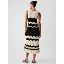 GAP Black Cotton Geometric Sleeveless Dress image 2