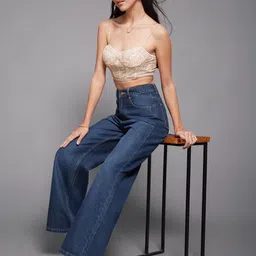 Miss Chase Women High-Rise Wide Leg Light Fade Jean image 4