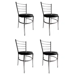 PP CHAIR Multipurpose Dining Chair with Ring Chrome Steel Black (Pack of 4 pcs)-image-7