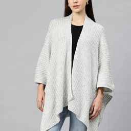 Pierre Carlo Women Ribbed Longline Poncho-image-18
