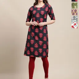 7Threads Women Pack Of 6 Ethnic Motifs Printed Daily Straight Kurtas-picture-32