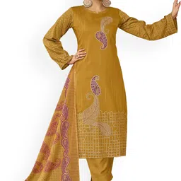 DRAVINAM Trends Embroidered Unstitched Dress Material-picture-33