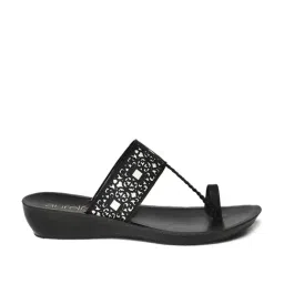 Aurelia Women's Black Toe Ring Wedges-picture-12