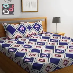 Klotthe Printed Multicolor 210 TC Cotton Blend King 2 Bed Sheets with 4 Pillow Covers-picture-15