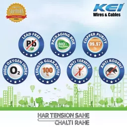 KEI Conflame Green+ Heat & Flame Retardant Low Smoke & Halogen House Wire 4 Sq. mm 1 Core 90 m Copper Blue image 5