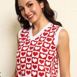 TANDUL Women Quirky Printed Sweater Vest image 4