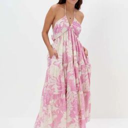 American Eagle Outfitters Pink Cotton Printed Maxi Dress-picture-26