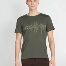 Arrow New York Green Cotton Regular Fit Printed T-Shirt-picture-16