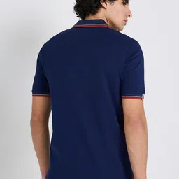 BEN SHERMAN Self Design Polo Collar Regular Fit Cotton T-shirt image 2