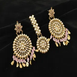 Queen Art Kundan-Studded & Beaded Jewellery Set-picture-23