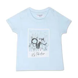 U.S. Polo Assn. Kids Blue Cotton Printed T-Shirt-image-58