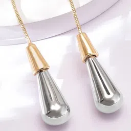 Rubans 18K Gold-Plated Contemporary Dual-Tone Teardrop Dangle Drop Earrings image 4