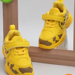 TRUFFLE COLLECTION Duck Patch Embroidered Mesh Detailed Velcro Closure Sneakers - Yellow-picture-33
