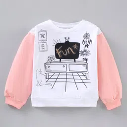 Ollington St. Winter Wear Sweatshirt With Writeable Black Print Patch Plus Chalk Freebie And 3D Pocket Joggers Set - White Pink image 2