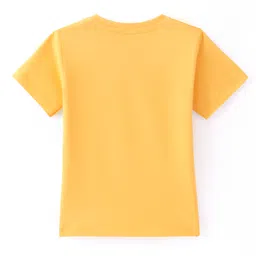 BLUSHES Christmas Theme 100% Cotton Half Sleeves My 1st Christmas Text Printed Tee - Yellow image 3