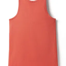 Taeko Single Jersey Knit Sleeveless Vest with Beach Theme Print - Red image 2