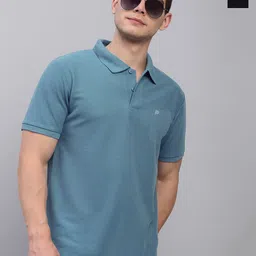 LUX PARKER Men Pack of 2 Solid Polo Collar Cotton T-shirts-picture-37