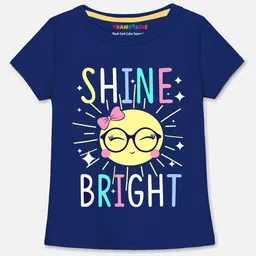 Trampoline Cotton Blend Pack Of 5 Half Sleeves Unicorn & Butterfly Printed Tees - Multi Colour image 4