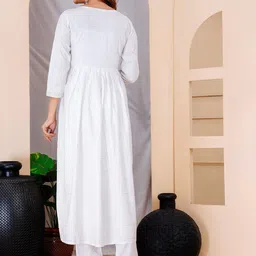 aayusika Women Embroidered Anarkali Pleated Kurta & Trousers With Dupatta image 3