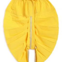 Tiber Taber Full Sleeves Floral Foil Embroidered & Lace Embellished Kurta Dhoti Set - Yellow image 5