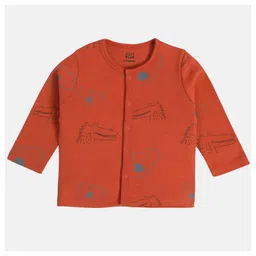 MINI KLUB Cotton Knit Pack Of 2 Full Sleeves Animal & Wild One Text Printed Jhablas - Maroon & Dark Grey image 5