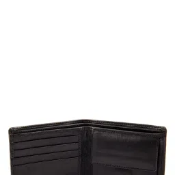 Kara Black Solid Leather Bi-Fold Wallet image 4