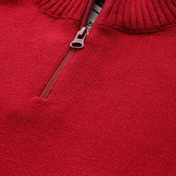 Roadster Men Red & Black Colourblocked Pullover Sweater image 2