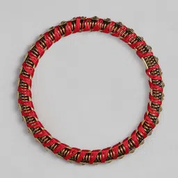 Peora Women Set of 2 Kundan Studded Silk Thread Bangles image 4