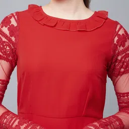 Athena Women Red Semi-Sheer Sheath Dress image 3