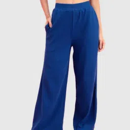 Bewakoof Dark Blue Cotton Regular Fit Mid rise Pants-picture-16
