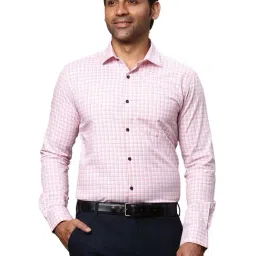 Park Avenue Red Cotton Slim Fit Checks Shirt-picture-25