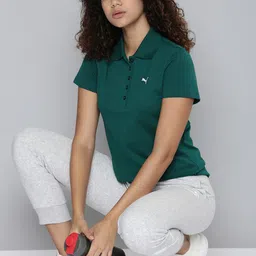 Puma Women Regular Fit Polo Collar T-shirt image 5