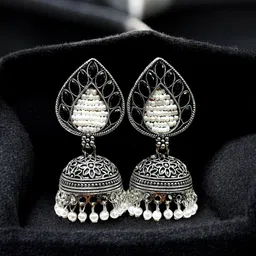 Anouk Leaf Shaped Jhumkas Earrings image 5