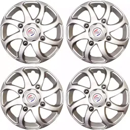 Auto Pearl BBS26 R15  381 mm(15 Inch) Press Type Wheel Hubcap with Retention Ring Glossy Silver Wheel Cover for Maruti Ignis 1.2 AMT Delta Petrol (Set of 4) image 3