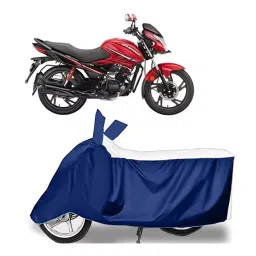 Auto Pearl Two Wheeler Cover for Hero Glamour i3s - White, Blue-picture-41
