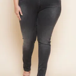Kiaahvi Plus Size Charcoal Regular Fit Mid Rise Jeans-image-34