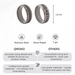 Qiroko Set Of 2 Men Stainless Steel Finger Rings image 4